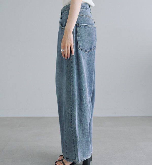  「【25th】綿麻デニムカーブシルエットパンツ」|デニム|