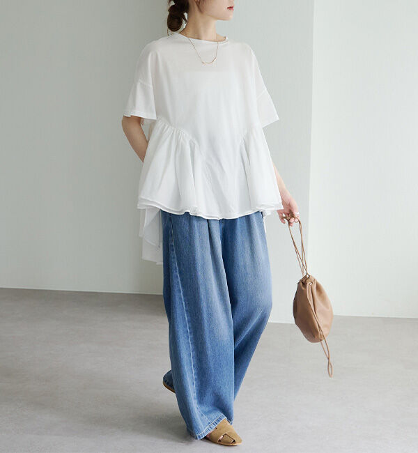  「異素材切り替えTシャツ」|Tシャツ・カットソー|