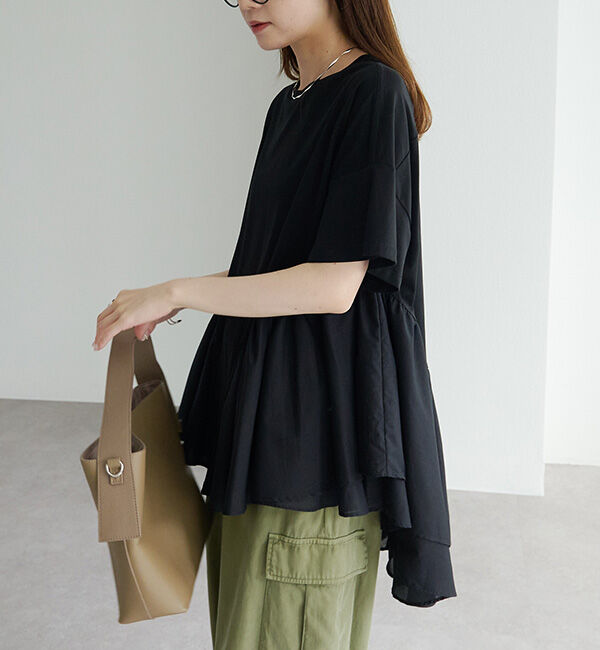  「異素材切り替えTシャツ」|Tシャツ・カットソー|