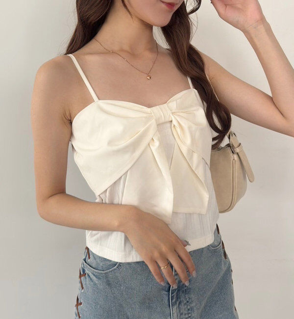  「ビックリボンキャミソール」|プルオーバー|オフホワイト