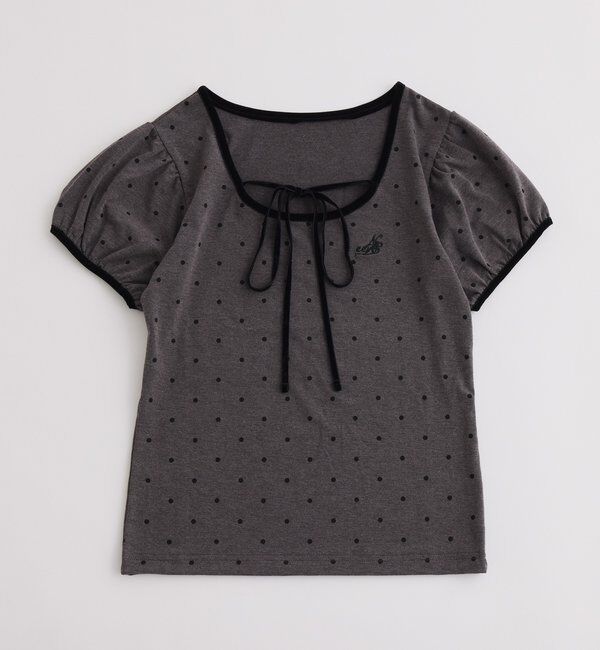  「ホルターネック配色ドットトップス」|プルオーバー|