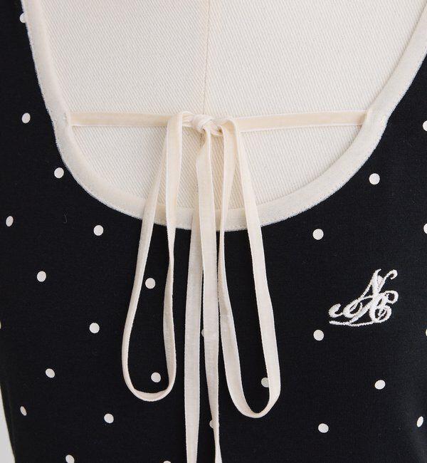  「ホルターネック配色ドットトップス」|プルオーバー|