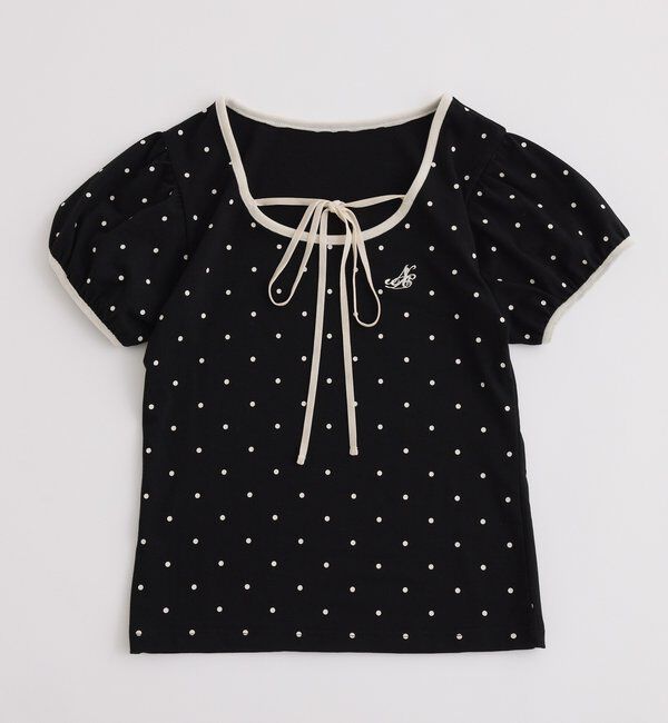  「ホルターネック配色ドットトップス」|プルオーバー|