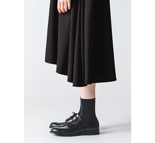 mizuiro ind「mizuiro ind T／Rスタンドカラーフレアシャツワンピース」|ワンピース|