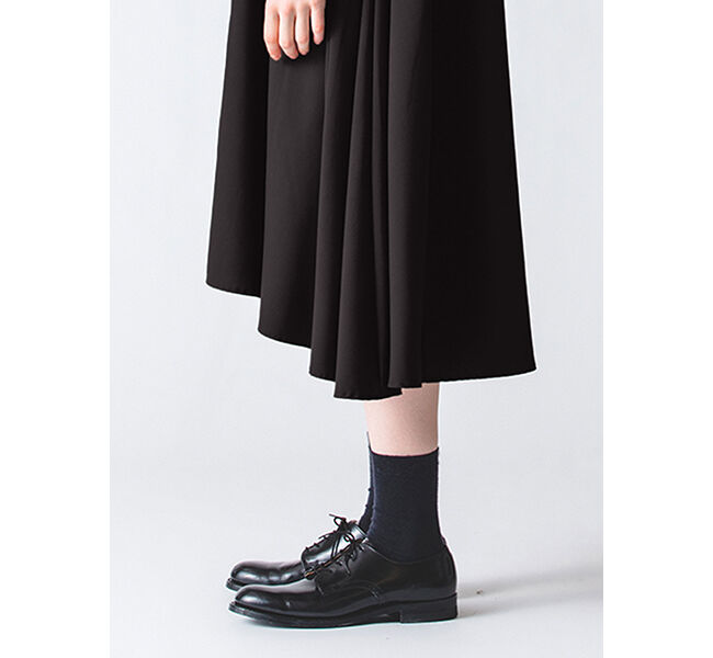 mizuiro ind「mizuiro ind T／Rスタンドカラーフレアシャツワンピース」|ワンピース|