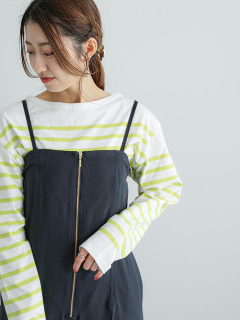 Te chichi「パネルボーダー2wayプルオーバー」|Tシャツ・カットソー|イエロー