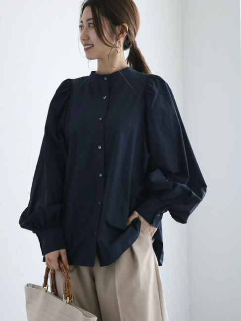 Te chichi「2WAYボリュームスリーブブラウス」|シャツ・ブラウス|ネイビー