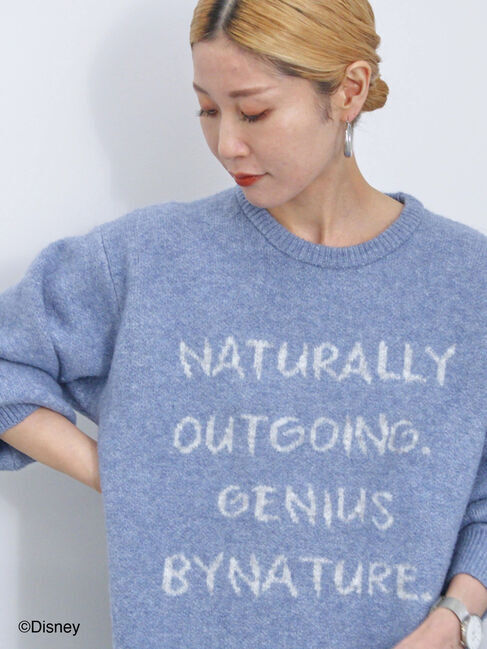 Samansa Mos2 blue「【Disney】アナと雪の女王/ロゴニット」|ニット・セーター|ブルー