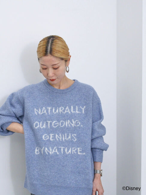 Samansa Mos2 blue「【Disney】アナと雪の女王/ロゴニット」|ニット・セーター|