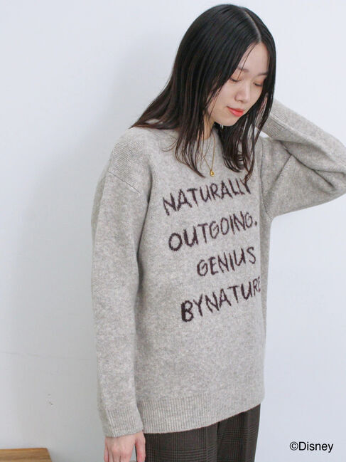 Samansa Mos2 blue「【Disney】アナと雪の女王/ロゴニット」|ニット・セーター|