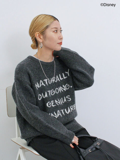 Samansa Mos2 blue「【Disney】アナと雪の女王/ロゴニット」|ニット・セーター|