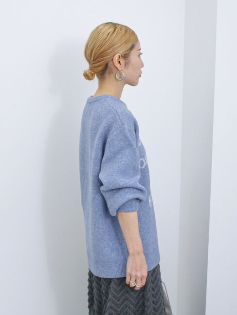 Samansa Mos2 blue「【Disney】アナと雪の女王/ロゴニット」|ニット・セーター|