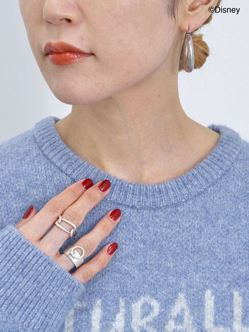 Samansa Mos2 blue「【Disney】アナと雪の女王/ロゴニット」|ニット・セーター|