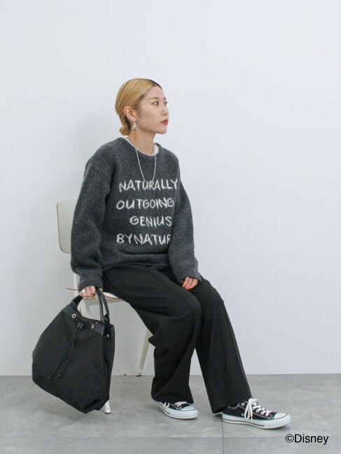 Samansa Mos2 blue「【Disney】アナと雪の女王/ロゴニット」|ニット・セーター|