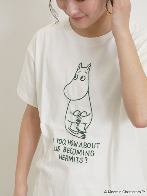 Samansa Mos2「【MOOMIN&times;Samansa Mos2】ぽこぽこ刺繍Tシャツ」|Tシャツ・カットソー|
