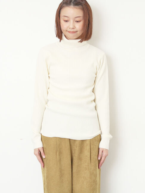 Samansa Mos2「【マシンウォッシャブル】もちもちリブタートルネックニット」|ニット・セーター|