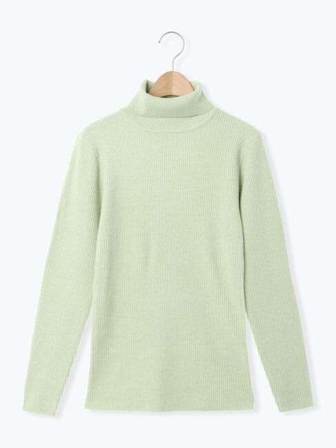 Samansa Mos2「【マシンウォッシャブル】もちもちリブタートルネックニット」|ニット・セーター|グリーン