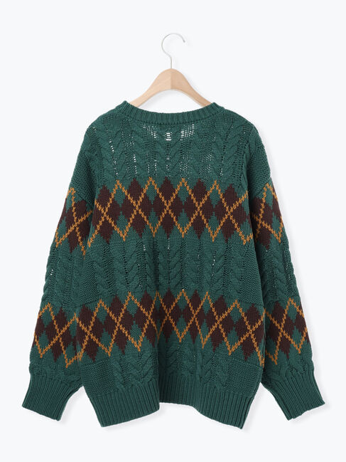 SM2「ケーブルアーガイル柄ニット」|ニット・セーター|