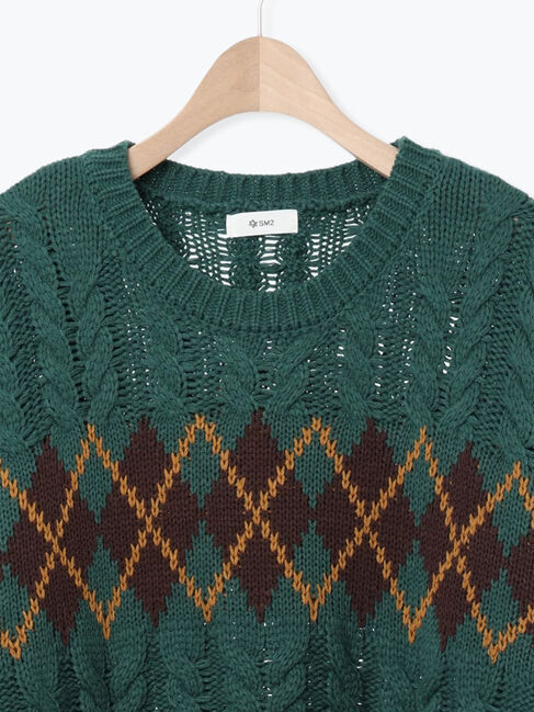 SM2「ケーブルアーガイル柄ニット」|ニット・セーター|