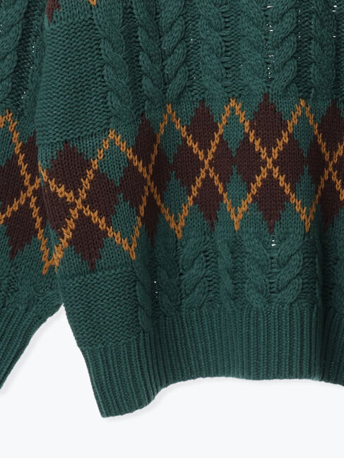 SM2「ケーブルアーガイル柄ニット」|ニット・セーター|