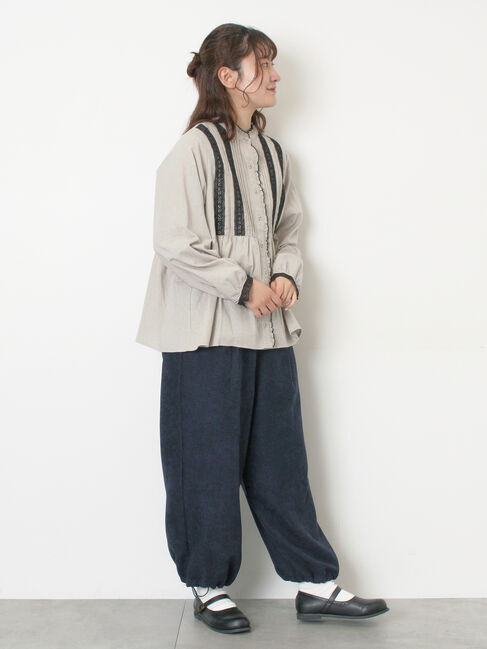 Samansa Mos2「フリルバンドカラーブラウス」|シャツ・ブラウス|