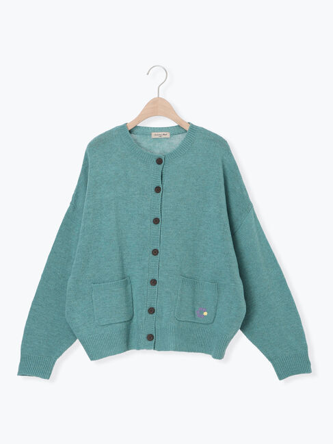 Samansa Mos2「花刺繍入りカーディガン」|カーディガン|ミント