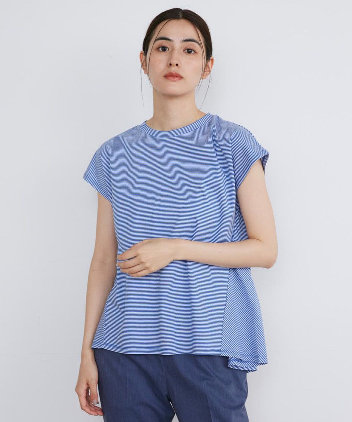 I.T.'S international「バックペプラムカットソー」|Tシャツ・カットソー|ブルー1