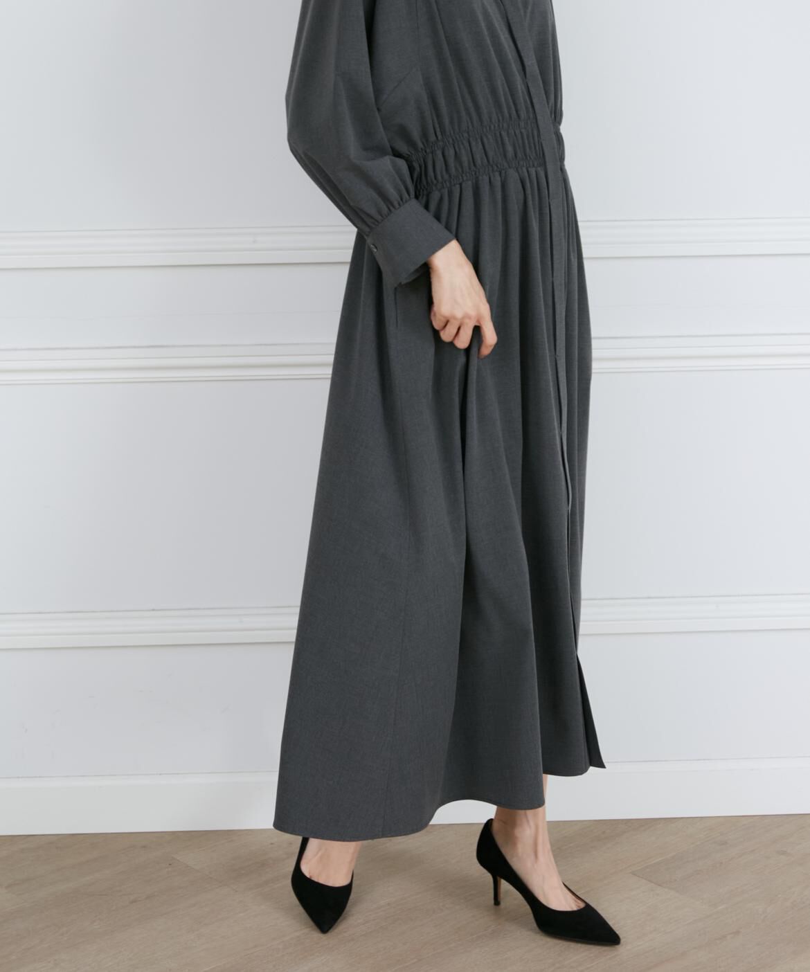 INED「2WAYストレッチスタンドカラーワンピース」|ワンピース|