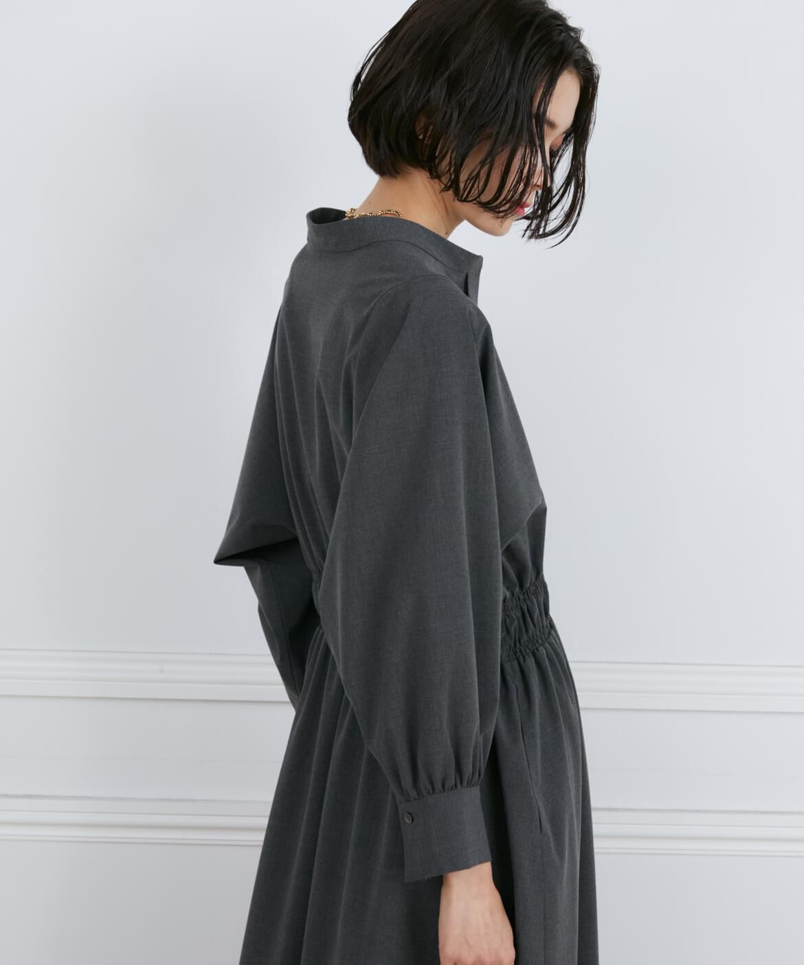 INED「2WAYストレッチスタンドカラーワンピース」|ワンピース|