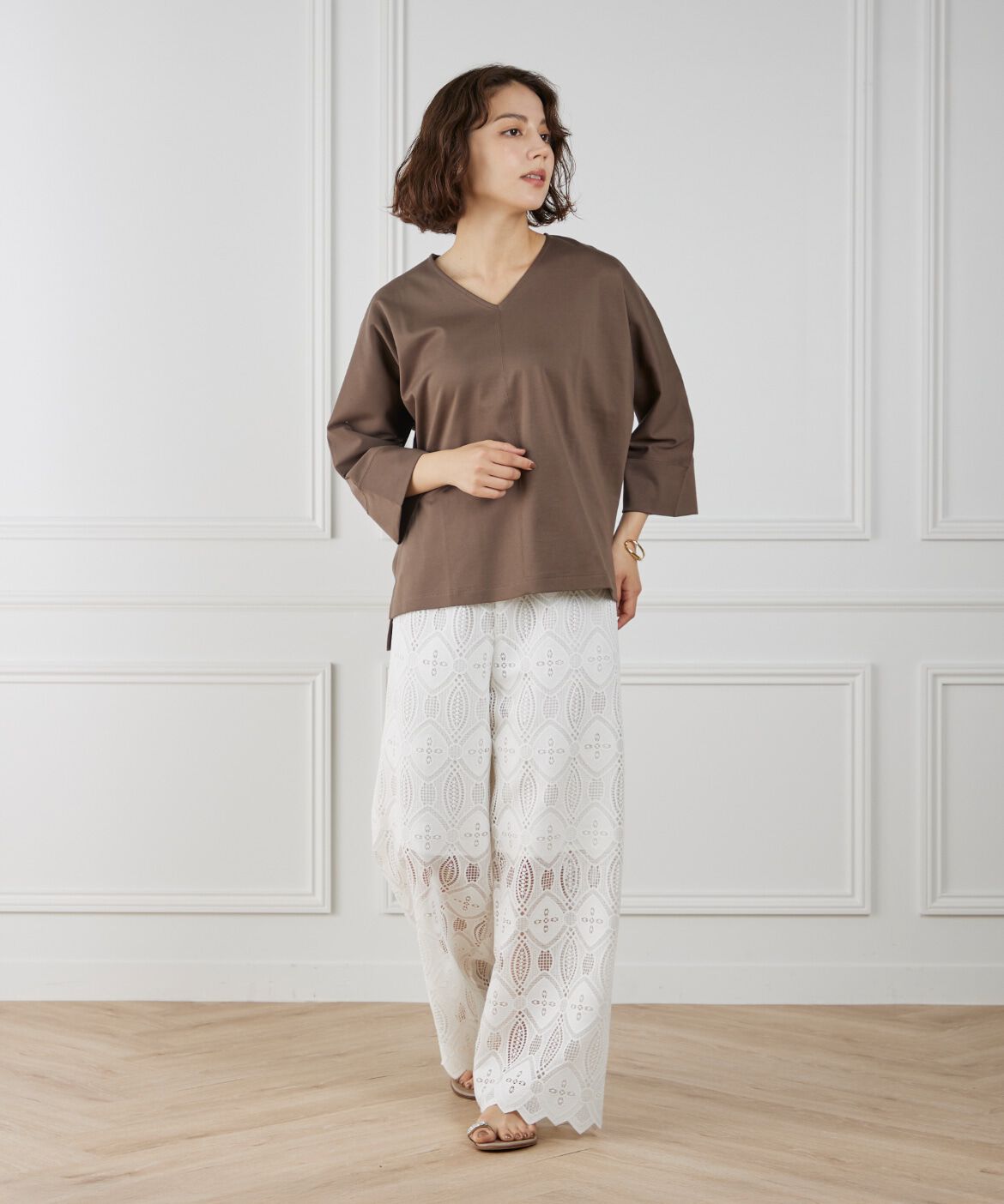 INED「《WEB限定》Vネックドルマンカットソー」|Tシャツ・カットソー|