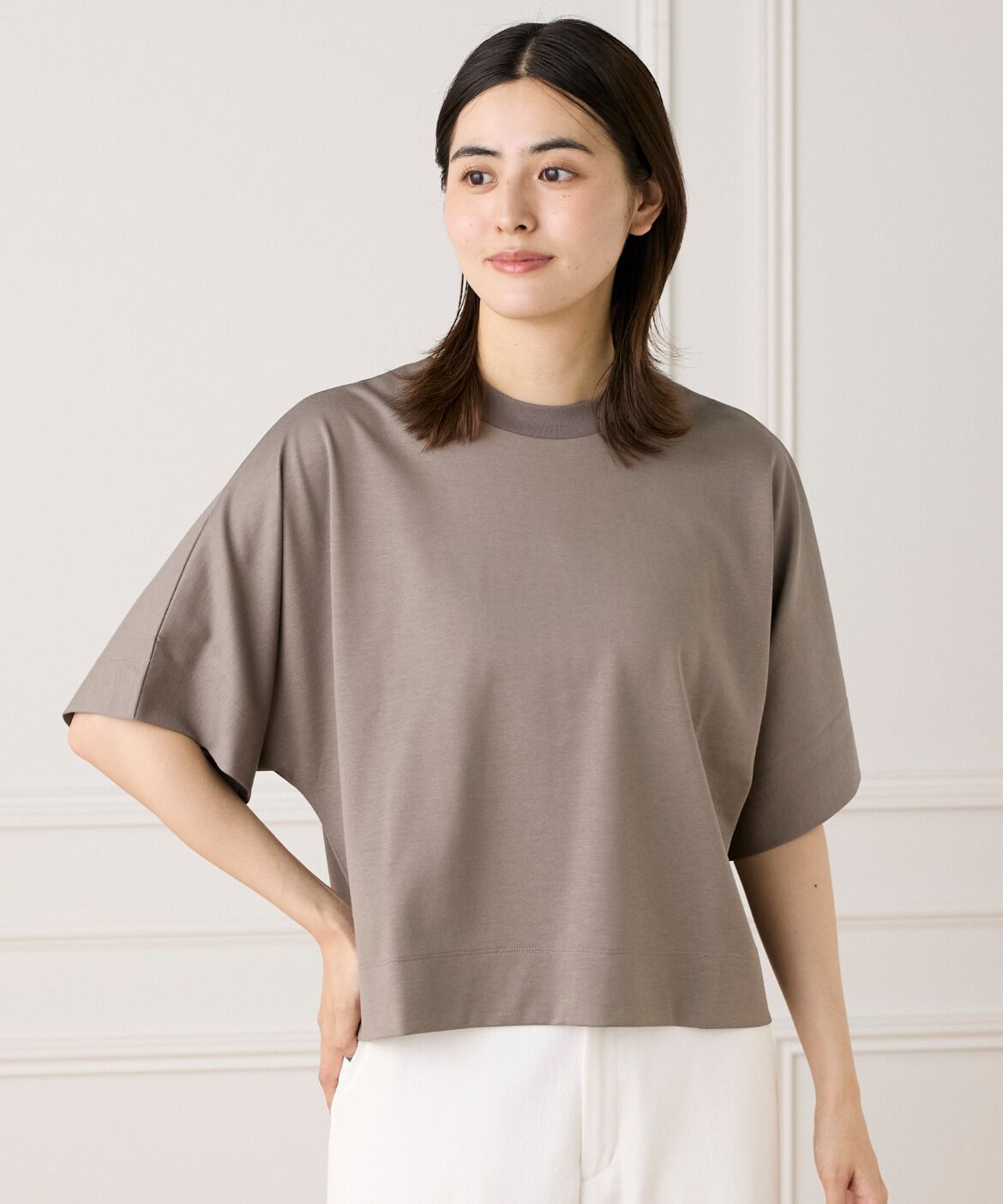 INED「ボクシーシルエットTシャツ」|Tシャツ・カットソー|ミディアムグ 2