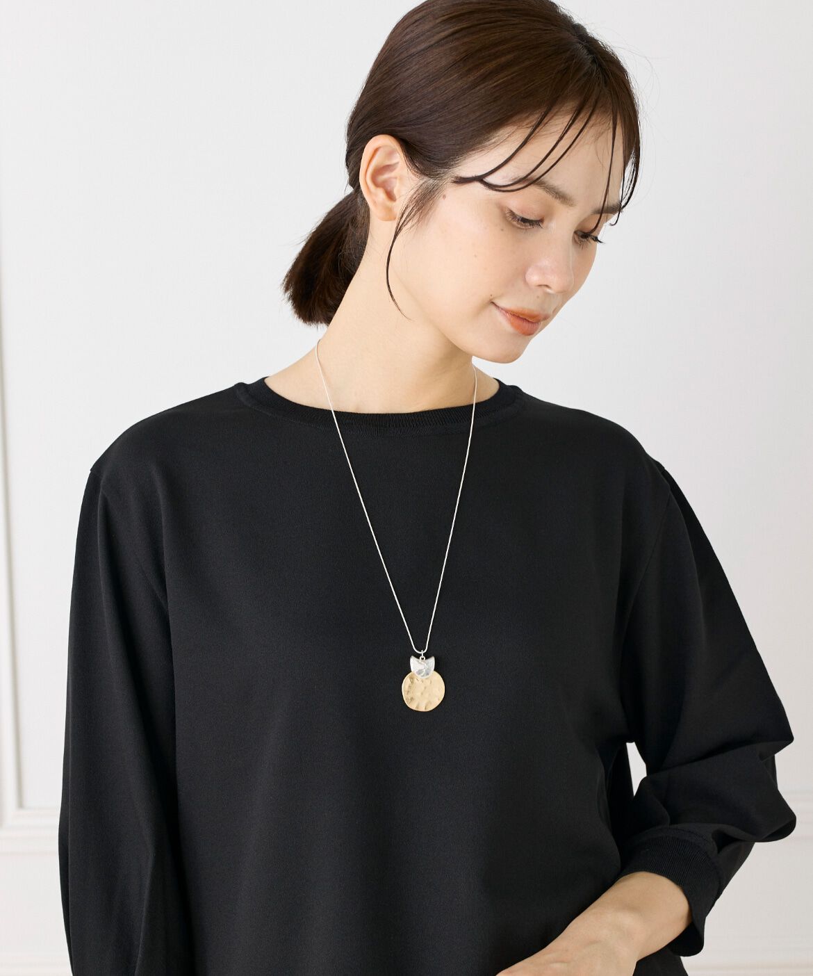 Le Souk「ラウンドプレートチャームネックレス」|ネックレス|