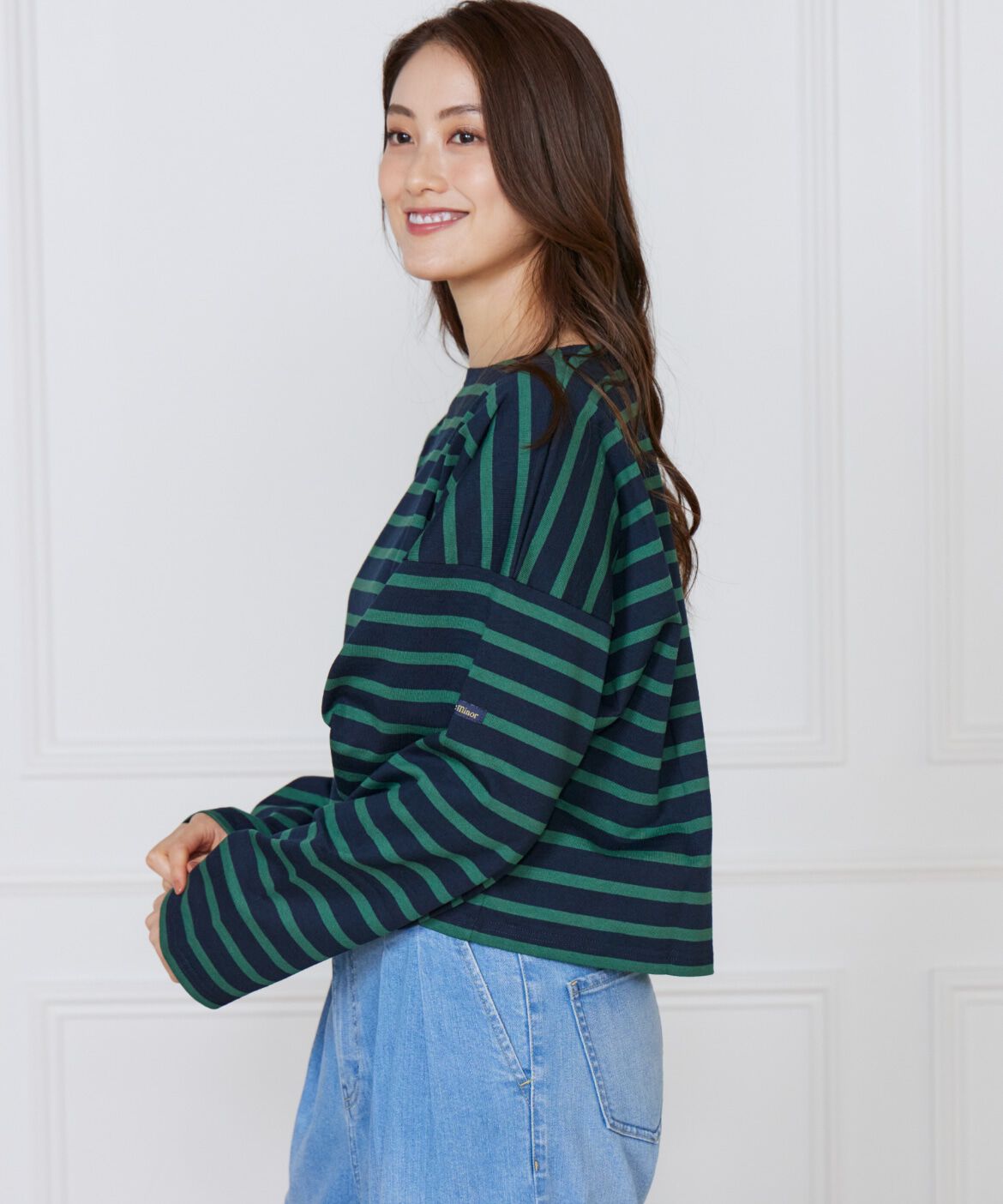 INED「ボーダードルマンスリーブカットソー《Le Minor》」|Tシャツ・カットソー|ネイビー