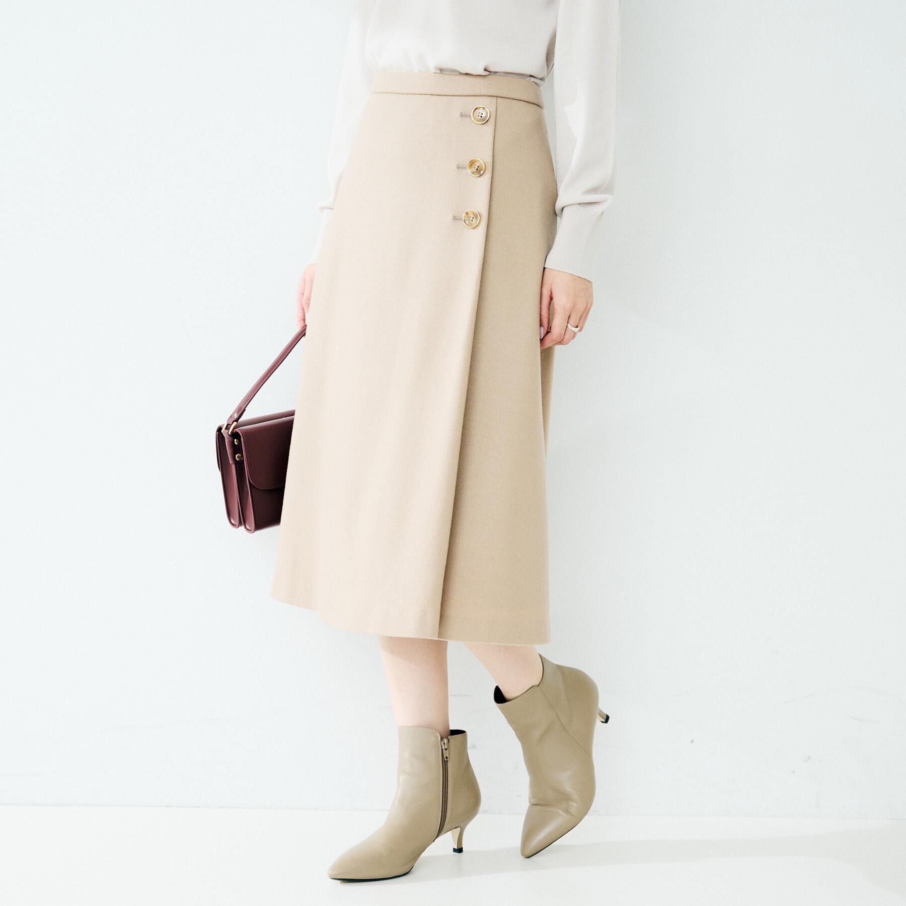 UNTITLED「【ウール100%/ミモレ丈】ミルドスムースフレアスカート」|スカート|