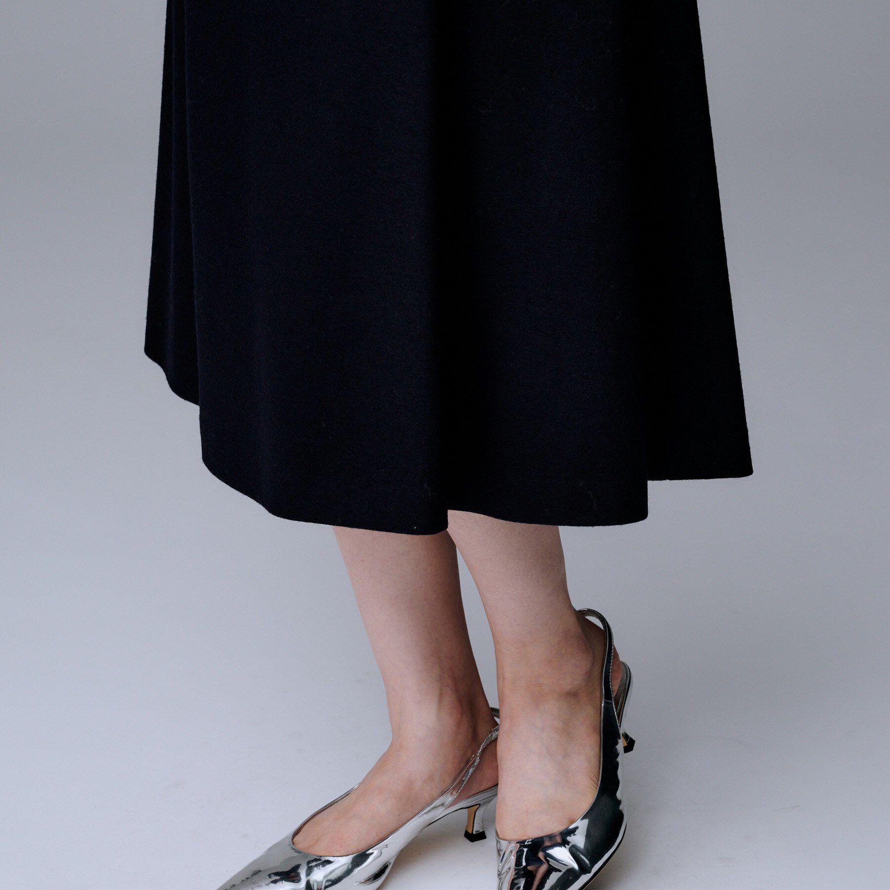 UNTITLED「【ウール100%/ミモレ丈】ミルドスムースフレアスカート」|スカート|