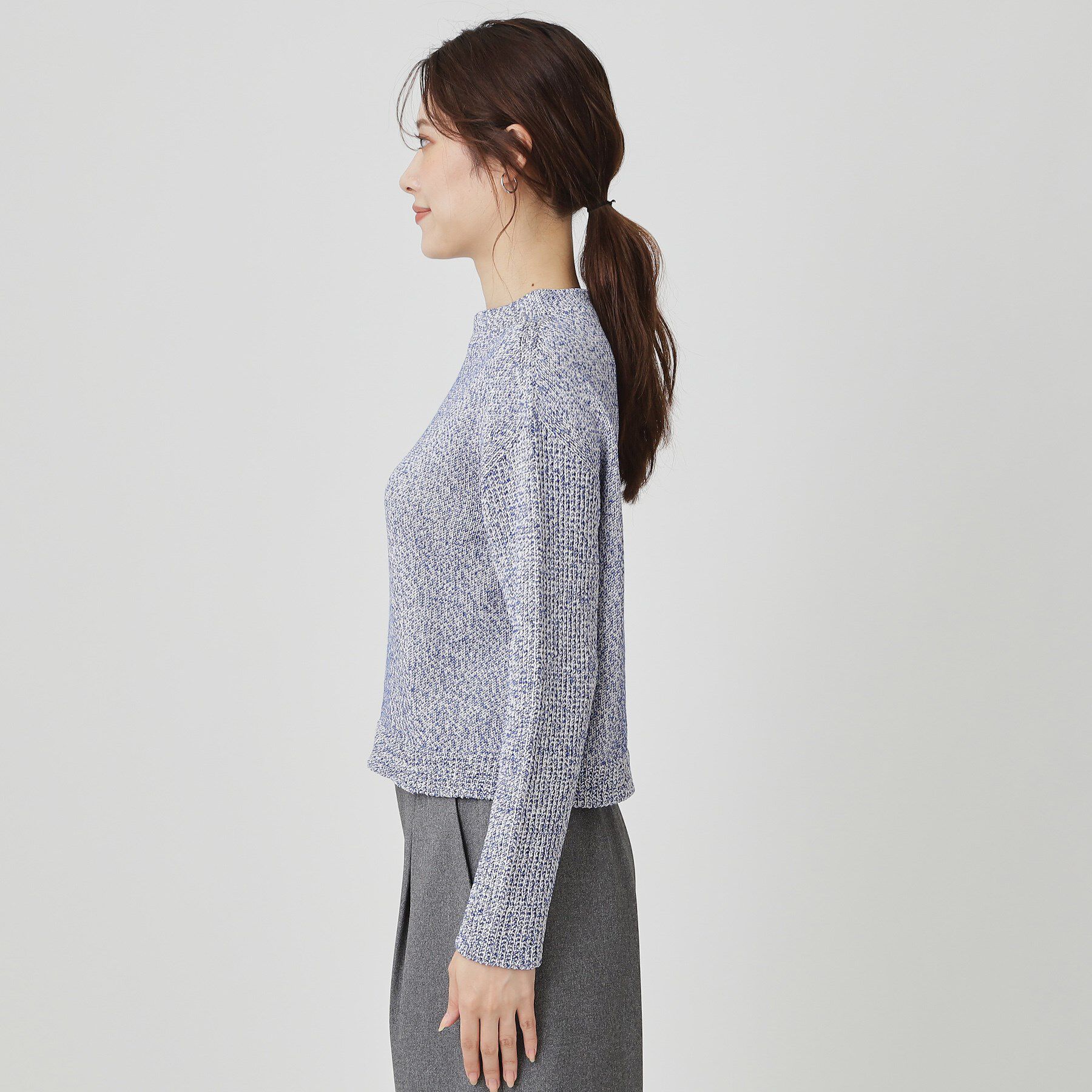 COUP DE CHANCE「【手洗い可／日本製／短め丈】編地変化のニットトップス」|ニット・セーター|