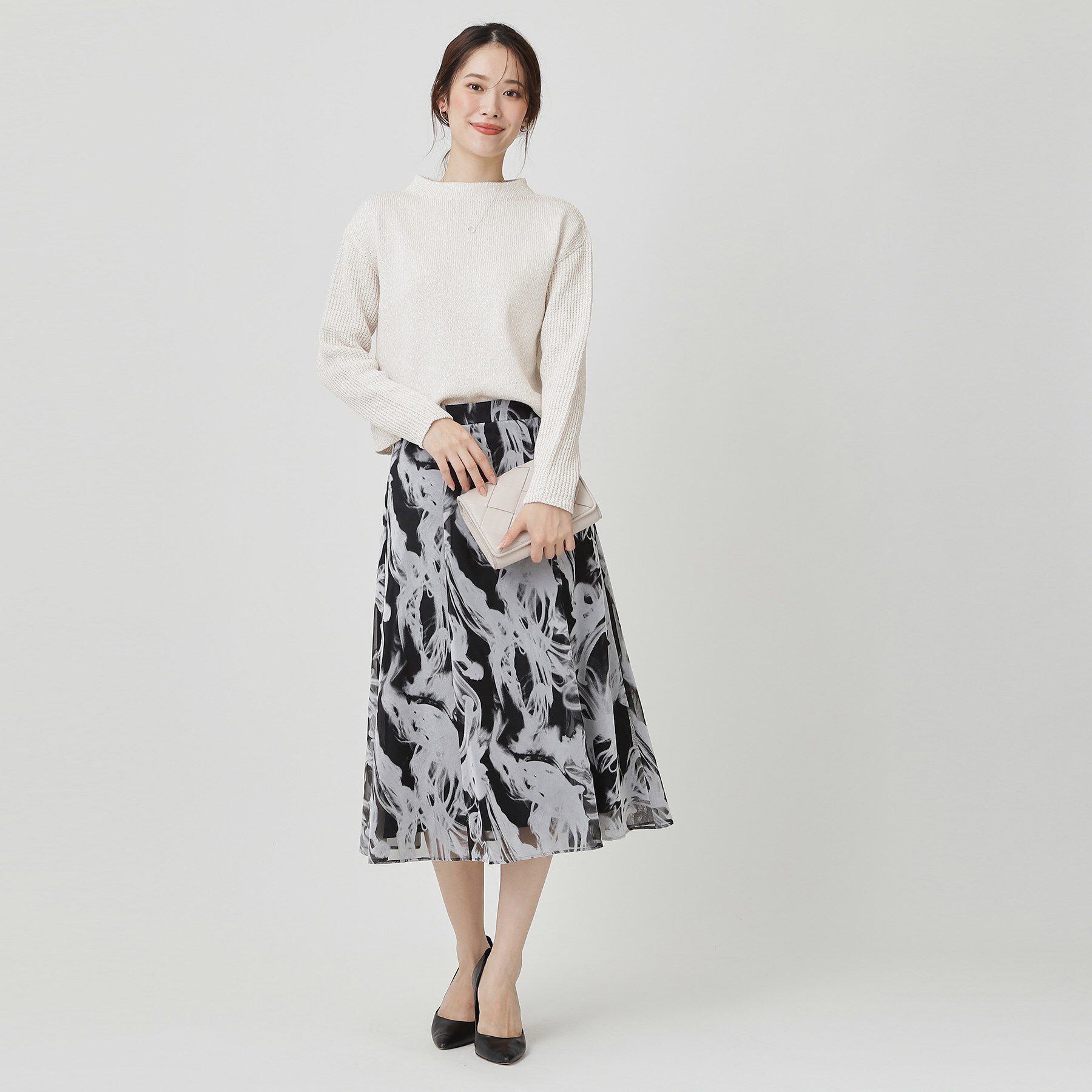 COUP DE CHANCE「【手洗い可／日本製／短め丈】編地変化のニットトップス」|ニット・セーター|