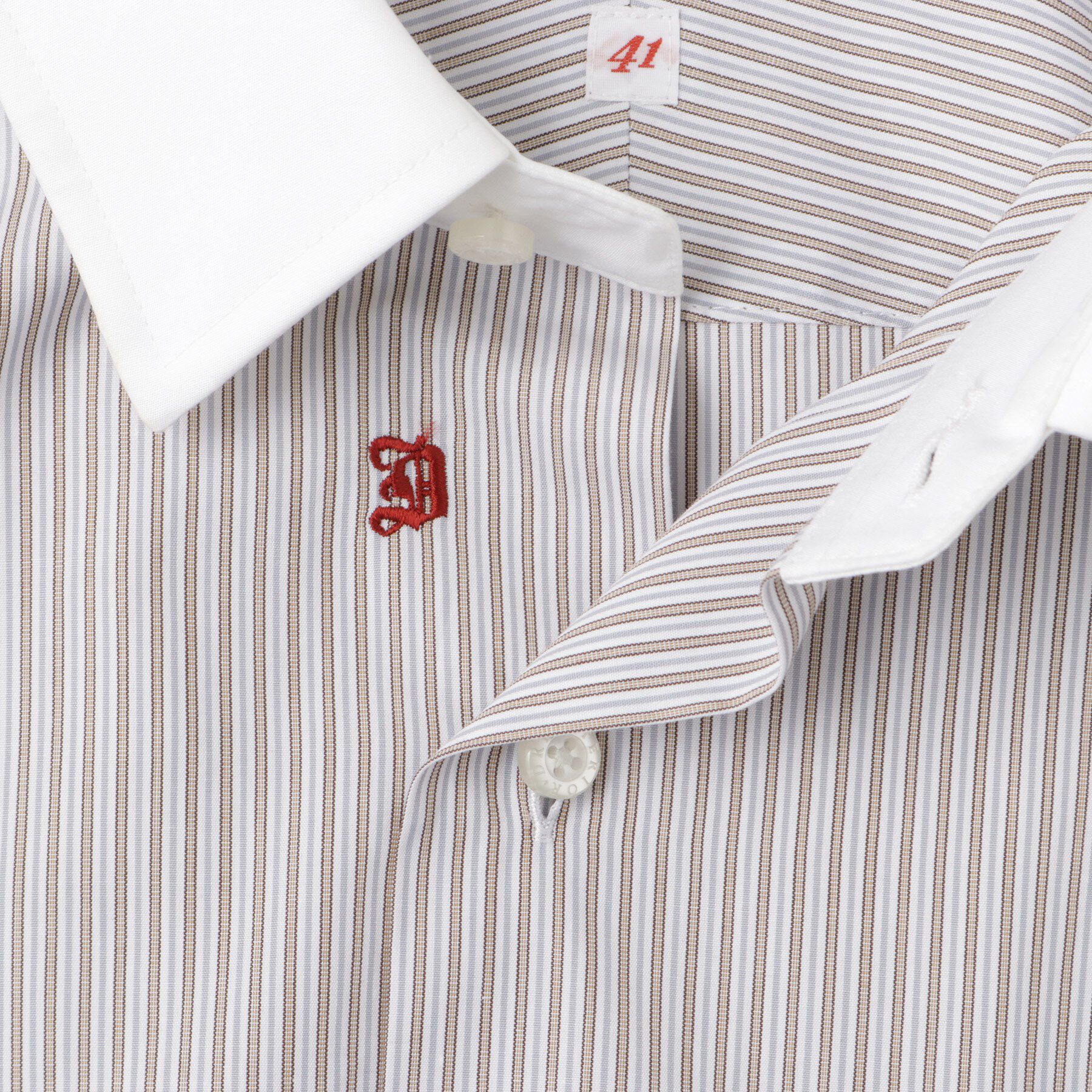 DRESSTERIOR「レギュラーカラークレリック ストライプドレスシャツ」|シャツ・ブラウス|