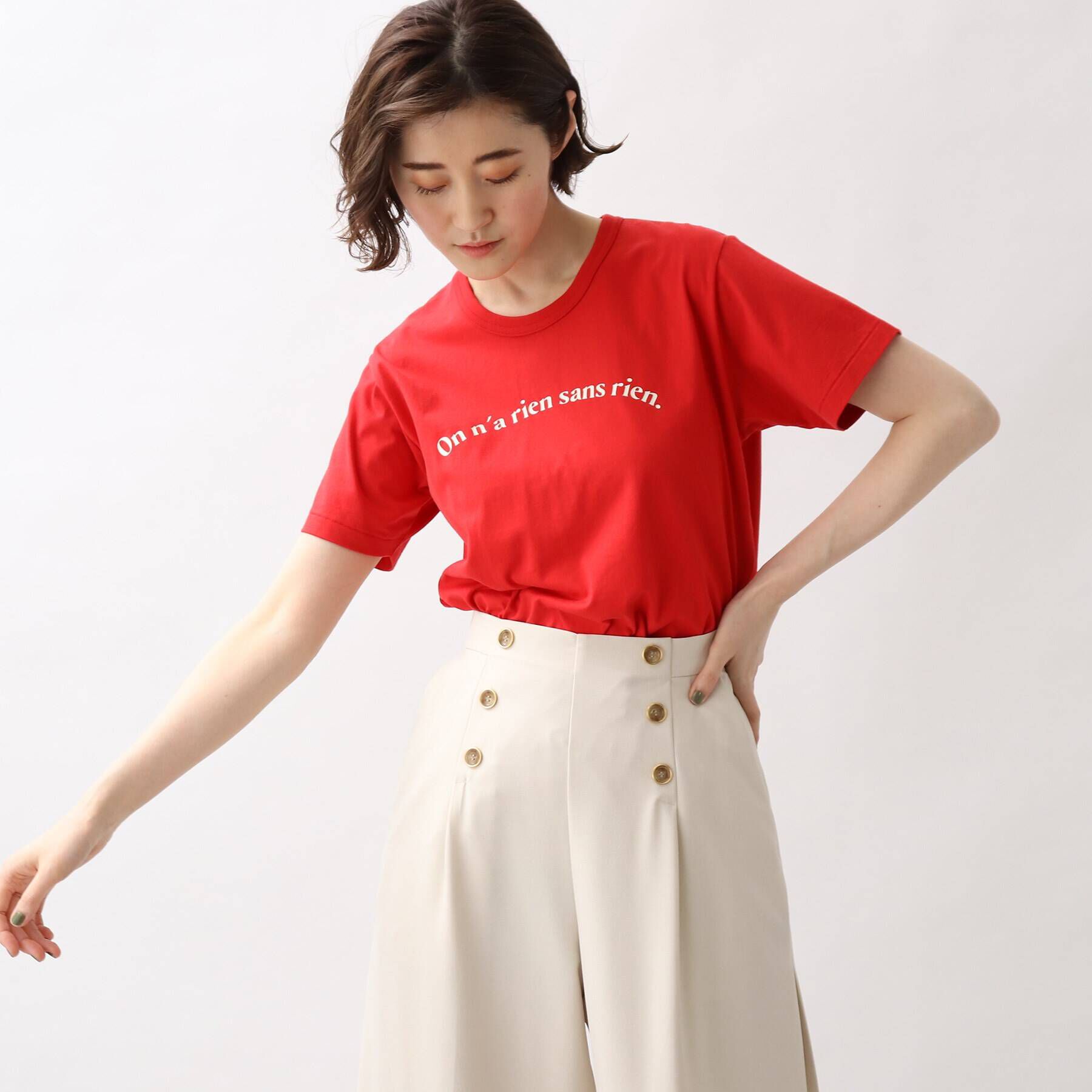 grove「grove&times;Something メッセージロゴTシャツ」|Tシャツ・カットソー|レッド(062)