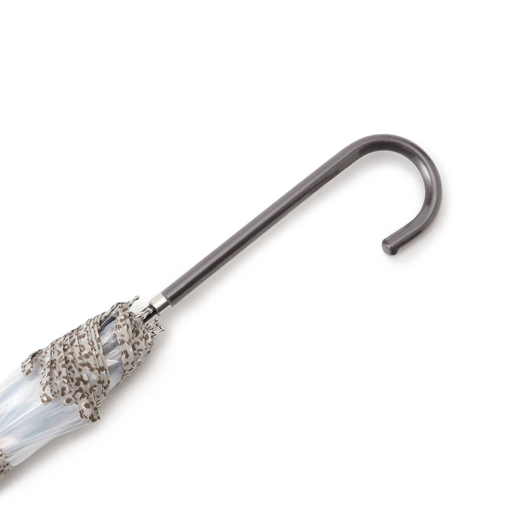 grove「レオパードパイピングクリアアンブレラ長」|傘|