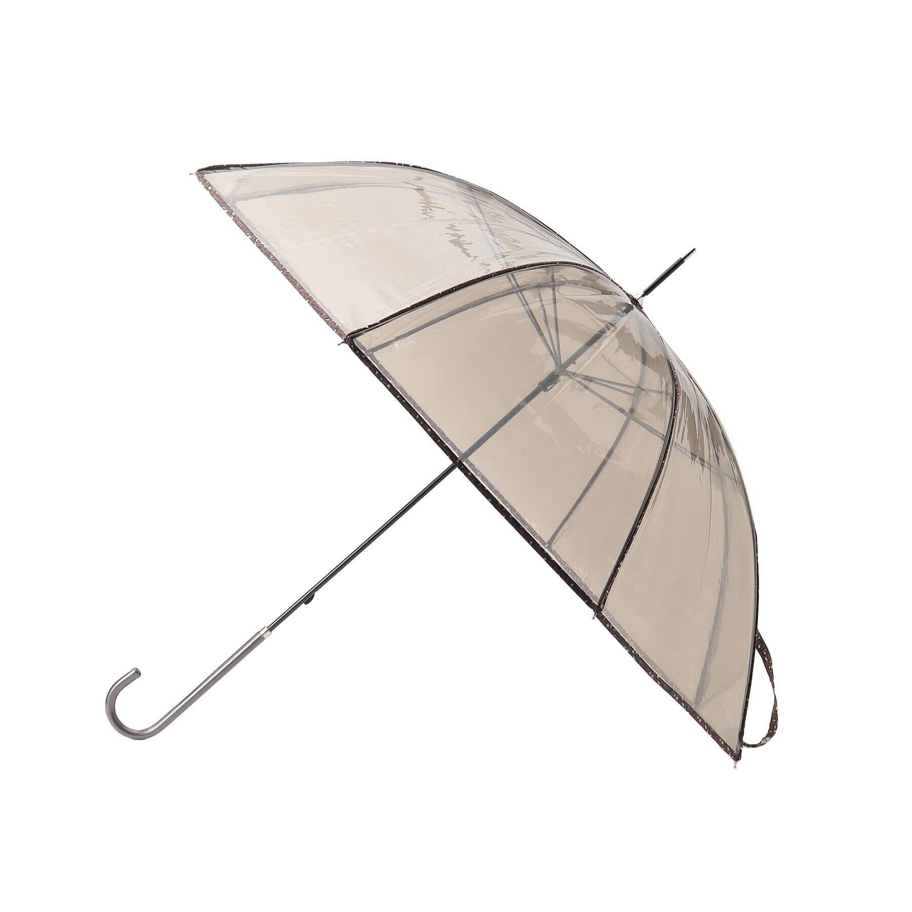 grove「レオパードパイピングクリアアンブレラ長」|傘|ダークブラウン(04