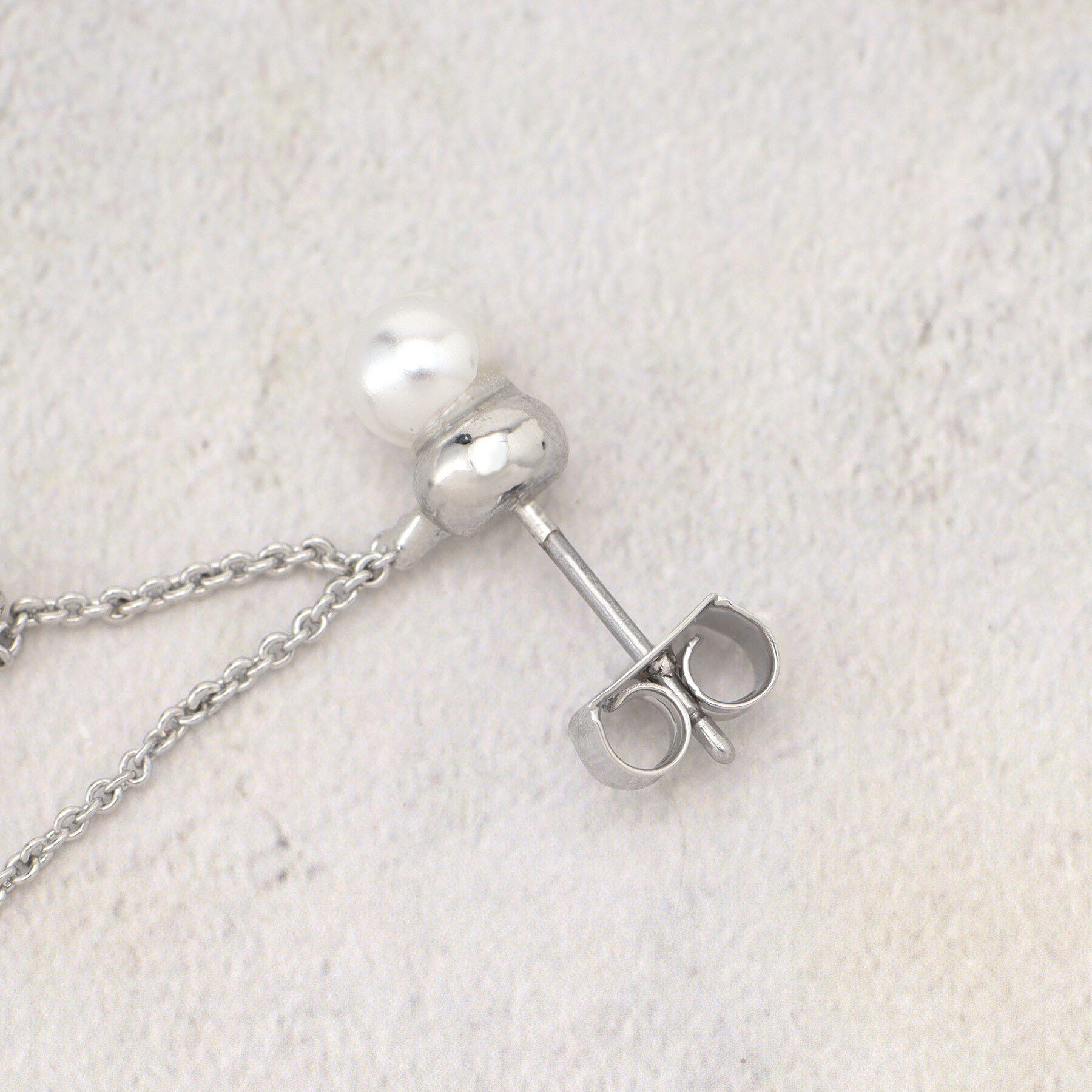 grove「パール調ビジューロングチェーンピアス」|ピアス|