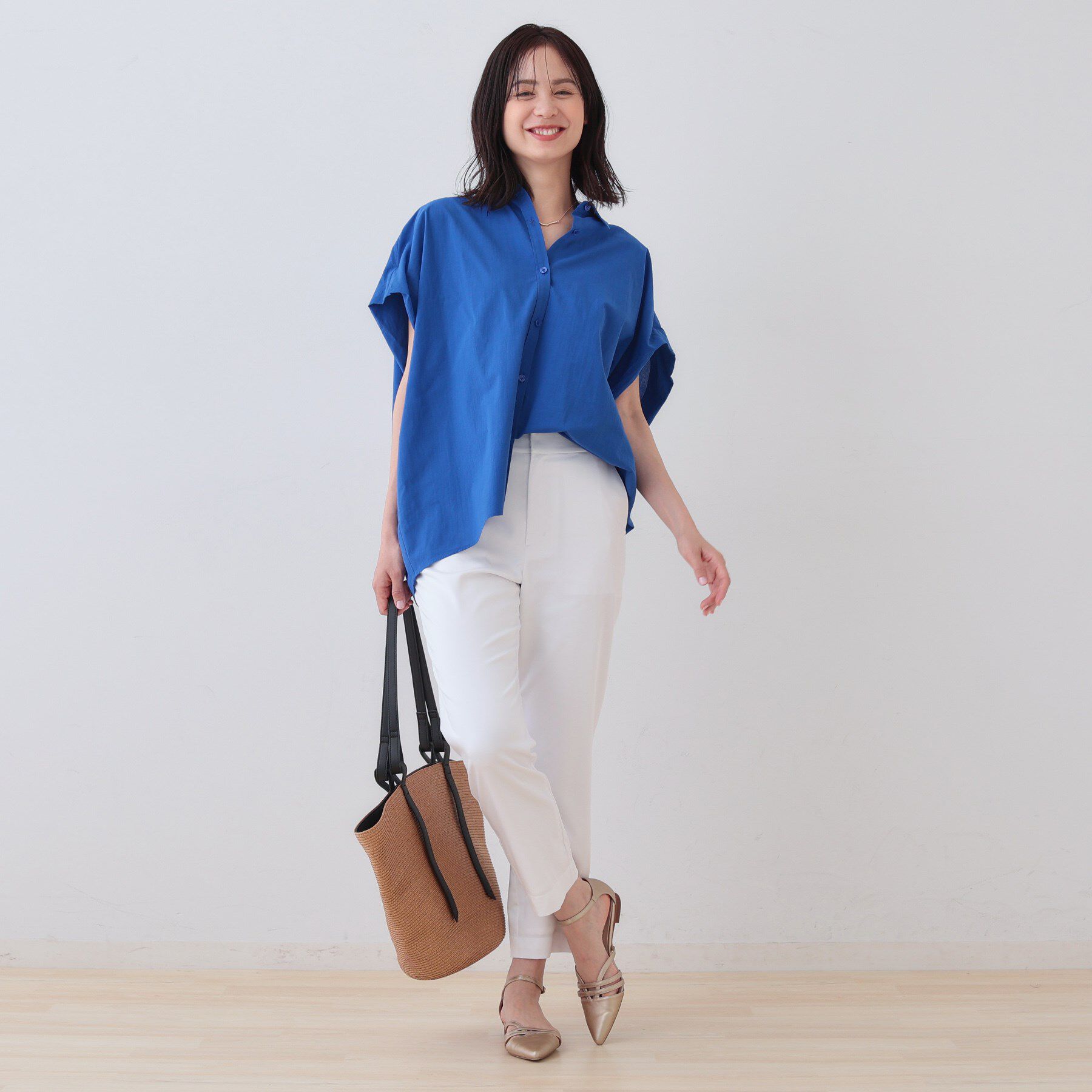 INDIVI「【SETUP可能／涼しい】コットンオーバーシャツ」|シャツ・ブラウス|