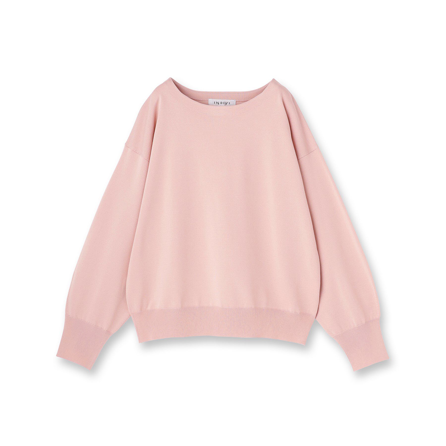 INDIVI「ボートネック ストレッチニット」|ニット・セーター|