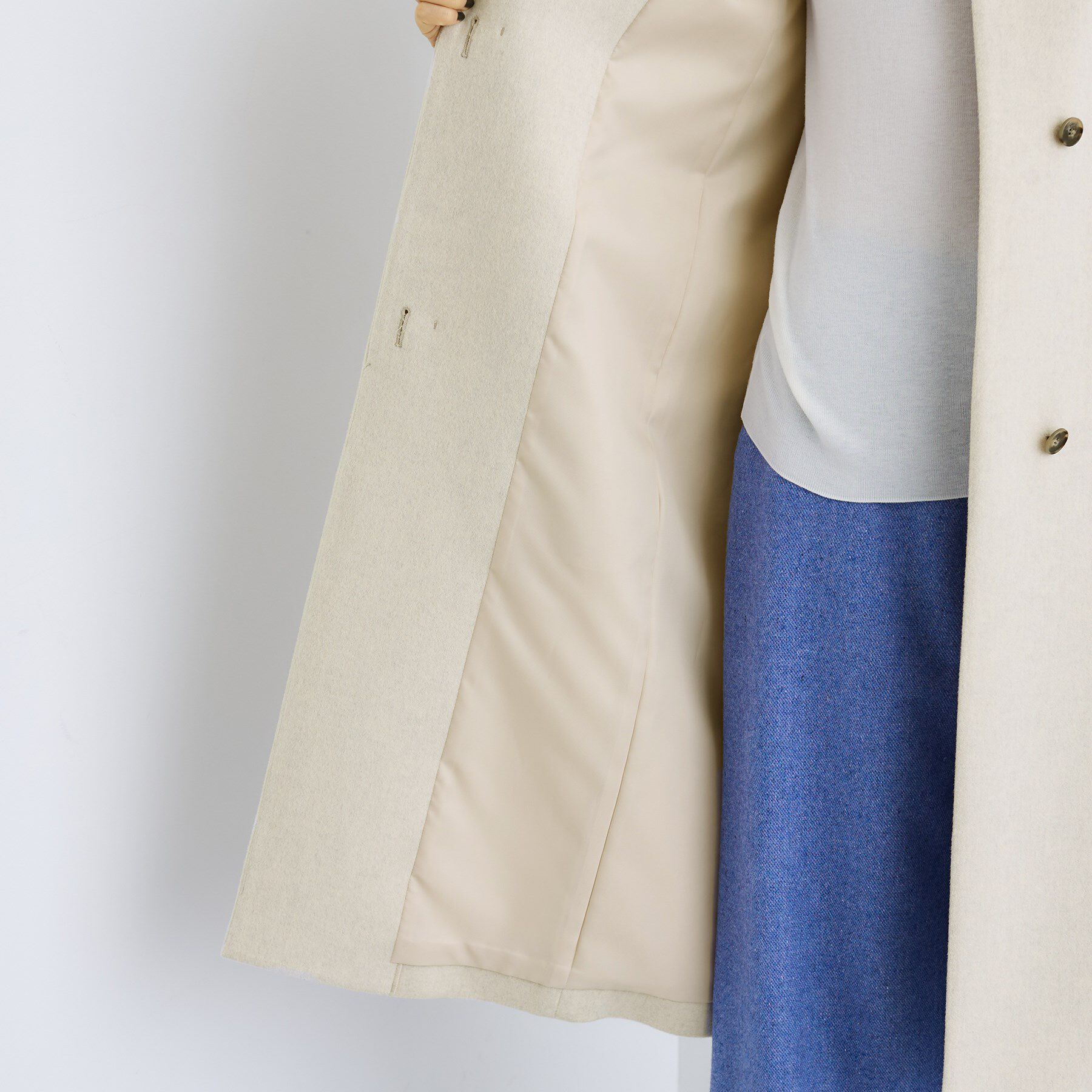 INDIVI「【名品コート／日本製】ウール100％スタンドカラーロングコート」|その他|