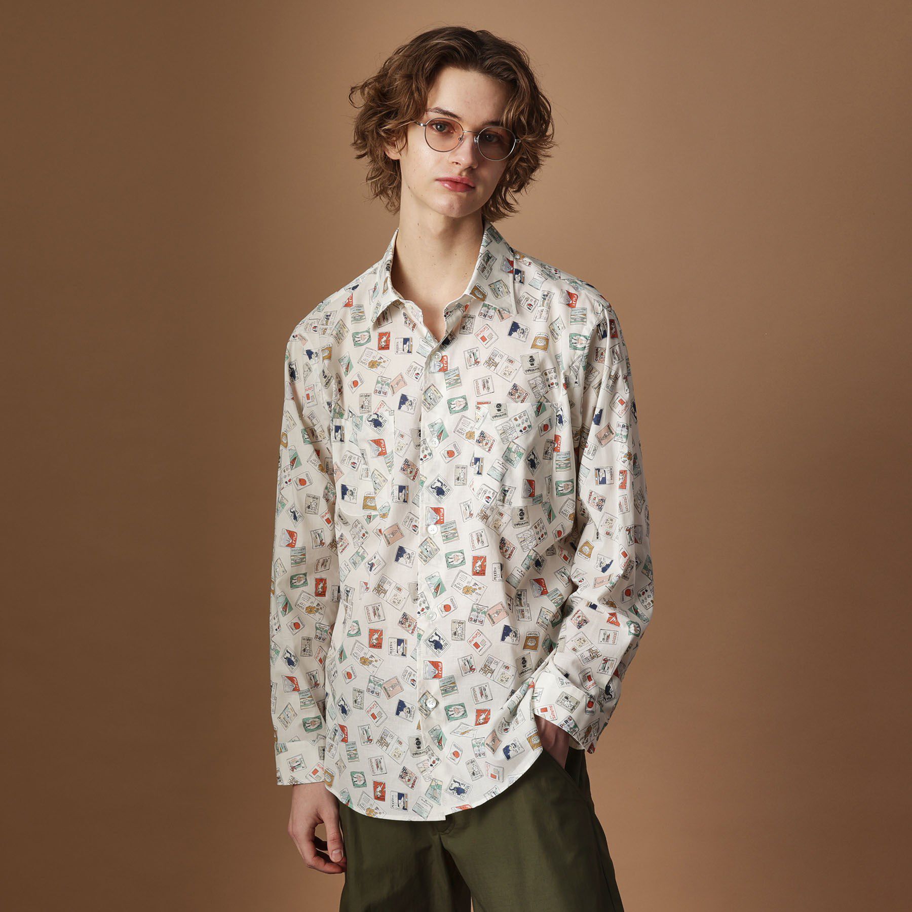 40CARATS&525「【Sサイズ～】マガジンプリントシャツ」|シャツ・ブラウス|ホワイト(101)