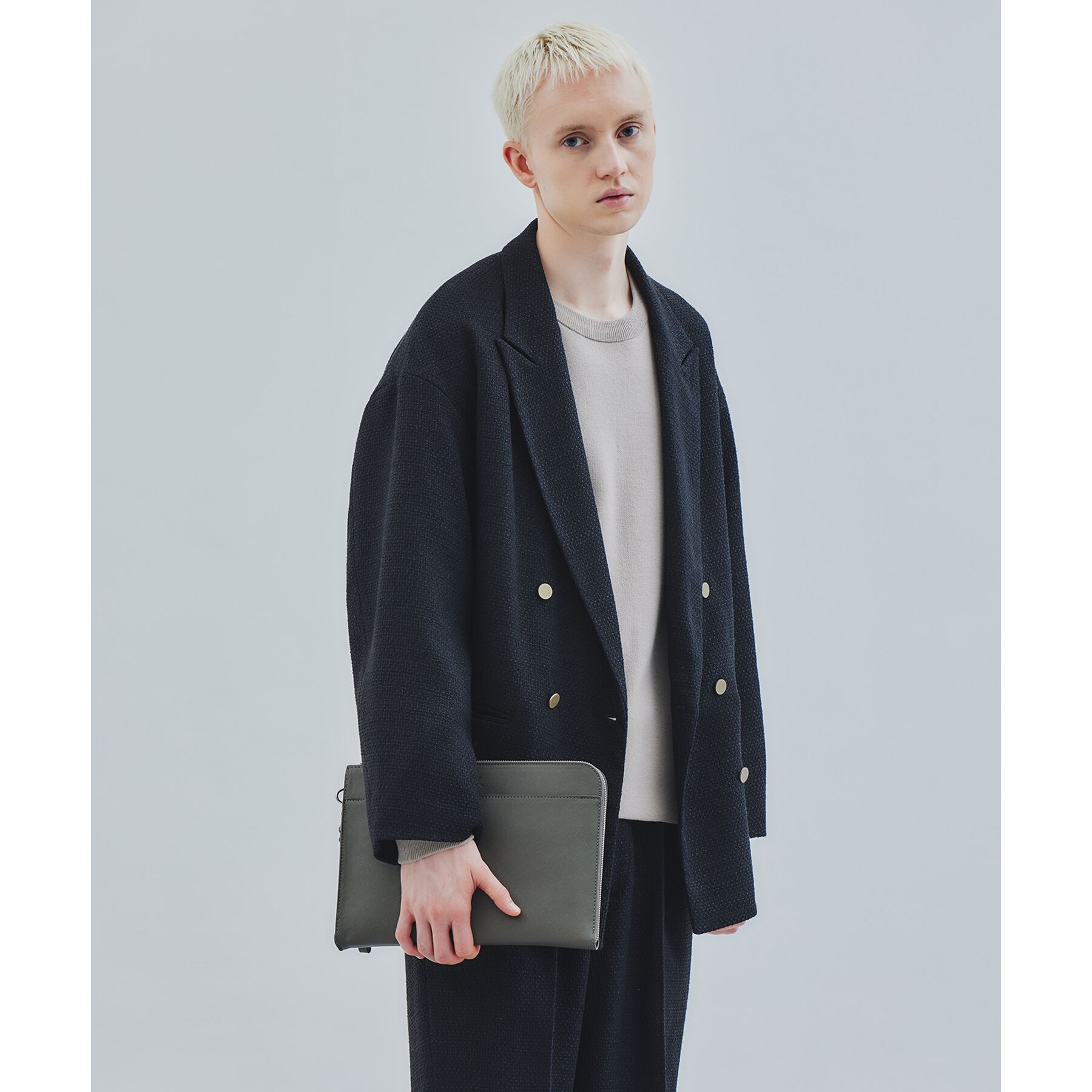 tk.TAKEO KIKUCHI「レザー調ジップクラッチバッグ」|クラッチバッグ|