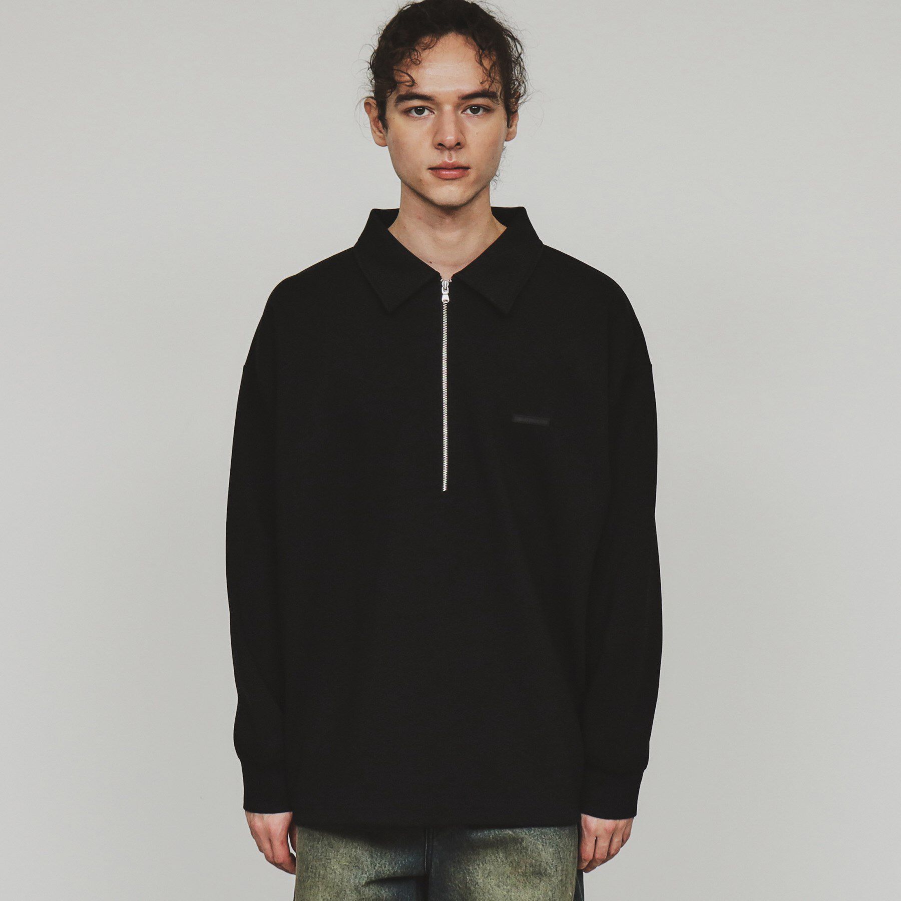 tk.TAKEO KIKUCHI「ルーズハーフジップポロスウェット」|Tシャツ・カットソー|