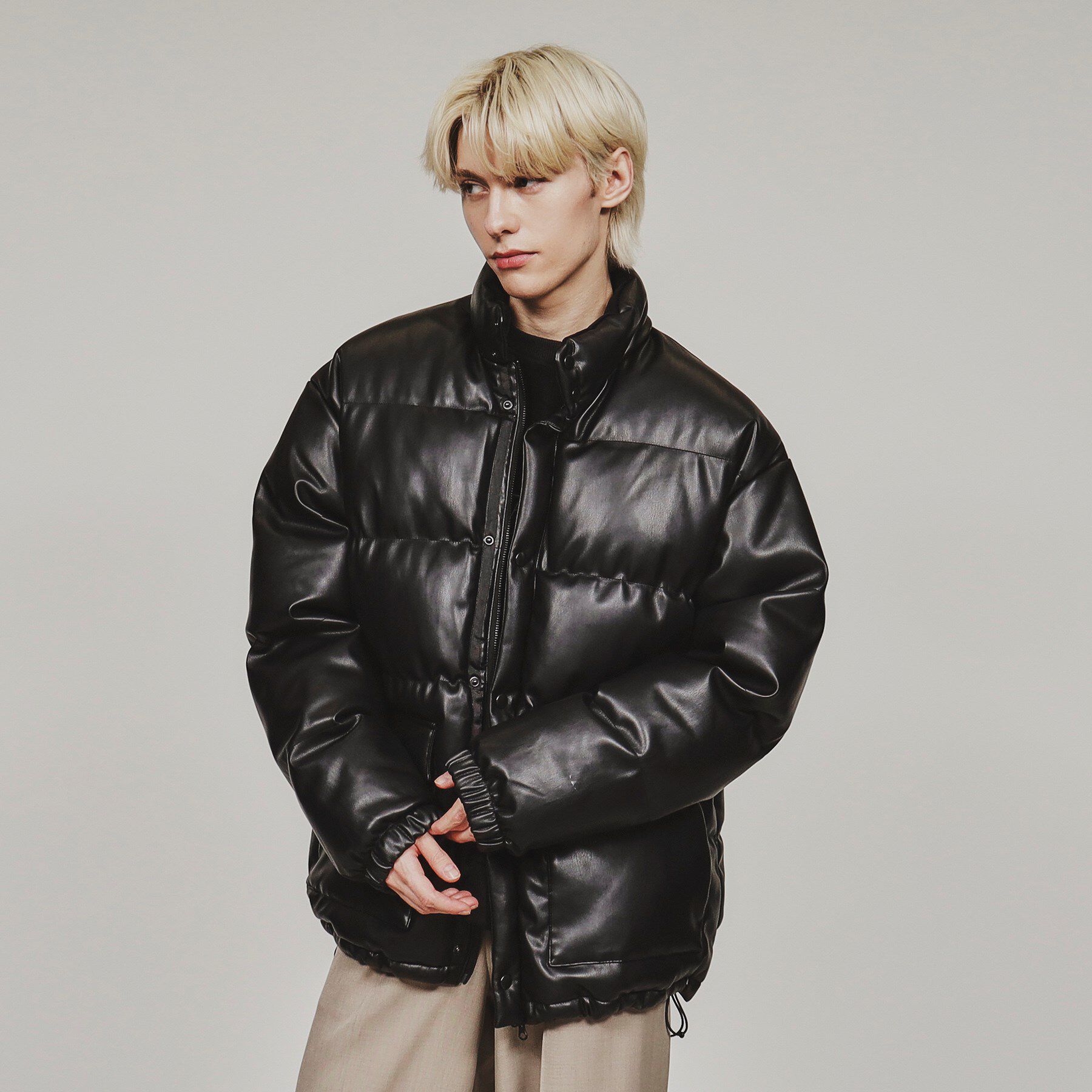 tk.TAKEO KIKUCHI「レザー調パテッドジャケット」|ブルゾン・スタジャン|