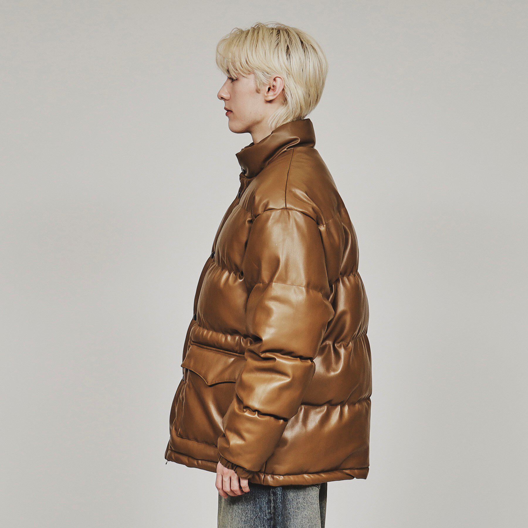 tk.TAKEO KIKUCHI「レザー調パテッドジャケット」|ブルゾン・スタジャン|